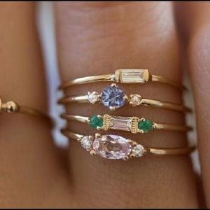 beautiful gold filled ring set